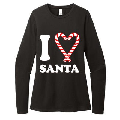 I Heart Santa Candy Cane Womens CVC Long Sleeve Shirt