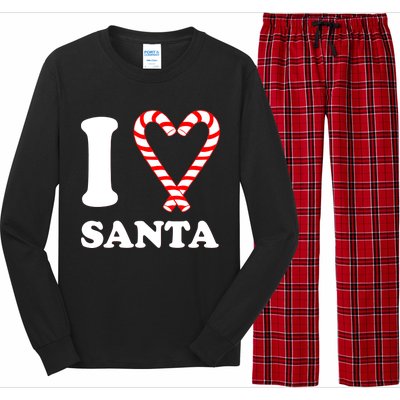 I Heart Santa Candy Cane Long Sleeve Pajama Set