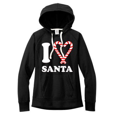 I Heart Santa Candy Cane Women's Fleece Hoodie