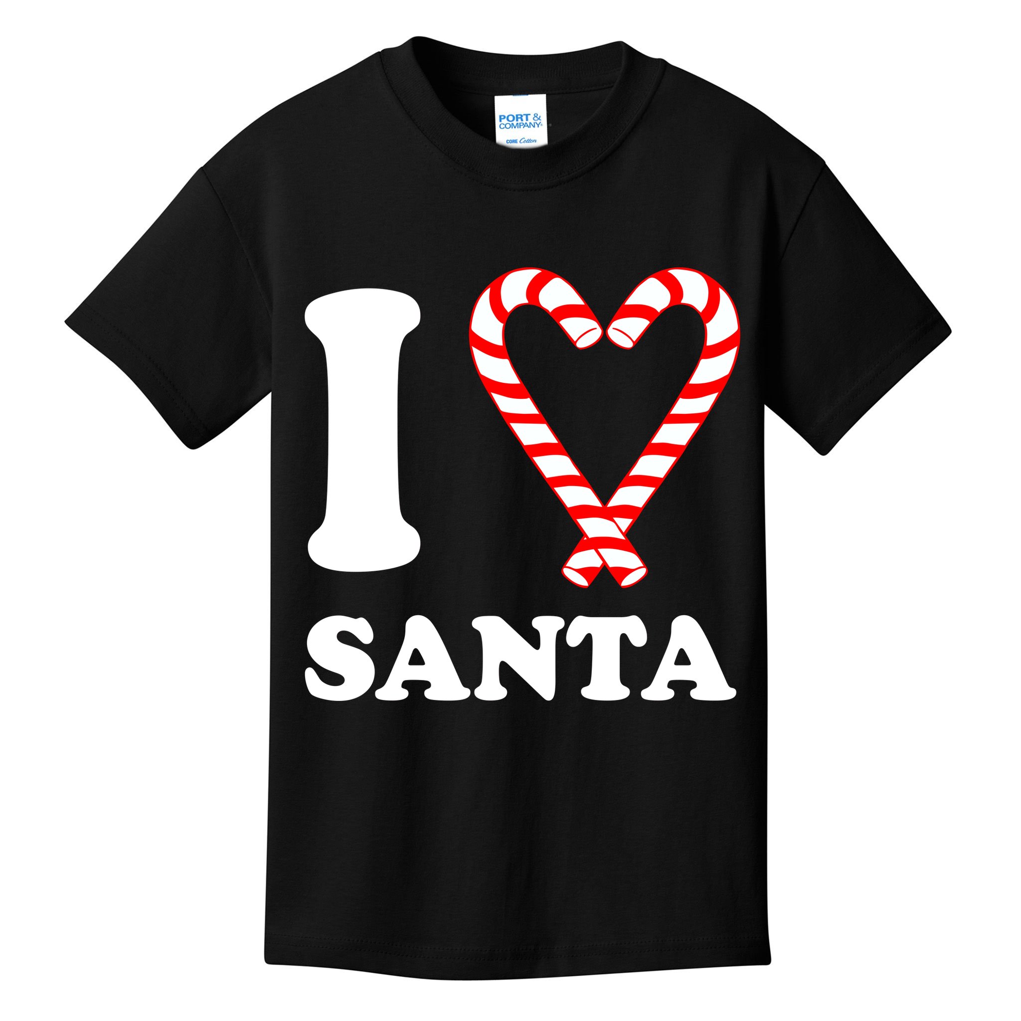 I Heart Santa Candy Cane Kids T-Shirt