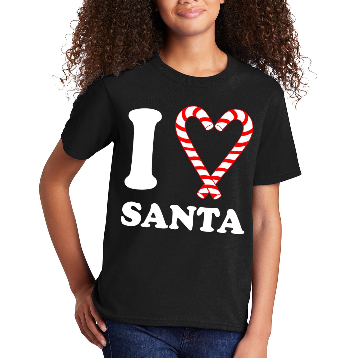 I Heart Santa Candy Cane Kids T-Shirt