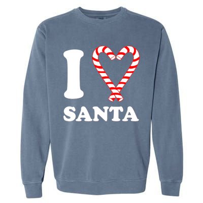 I Heart Santa Candy Cane Garment-Dyed Sweatshirt