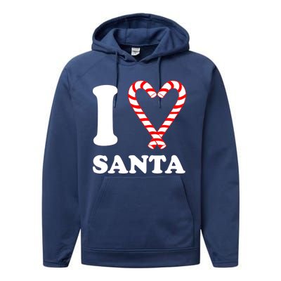 I Heart Santa Candy Cane Performance Fleece Hoodie