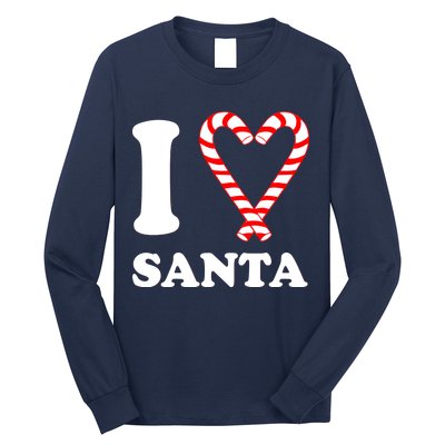 I Heart Santa Candy Cane Long Sleeve Shirt