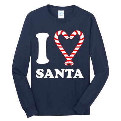 I Heart Santa Candy Cane Tall Long Sleeve T-Shirt