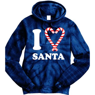 I Heart Santa Candy Cane Tie Dye Hoodie