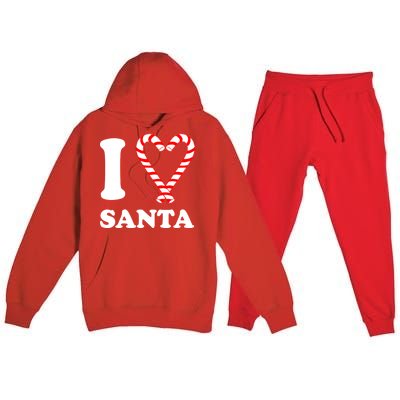 I Heart Santa Candy Cane Premium Hooded Sweatsuit Set