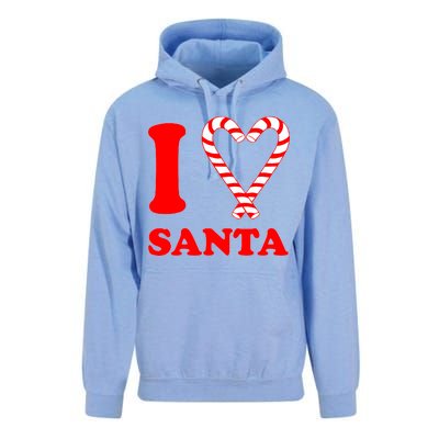 I Heart Santa Candy Cane Unisex Surf Hoodie