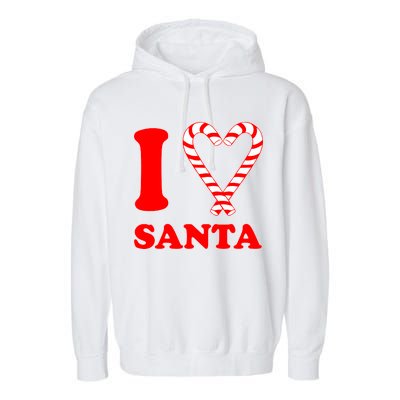 I Heart Santa Candy Cane Garment-Dyed Fleece Hoodie