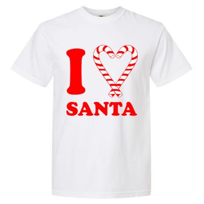 I Heart Santa Candy Cane Garment-Dyed Heavyweight T-Shirt