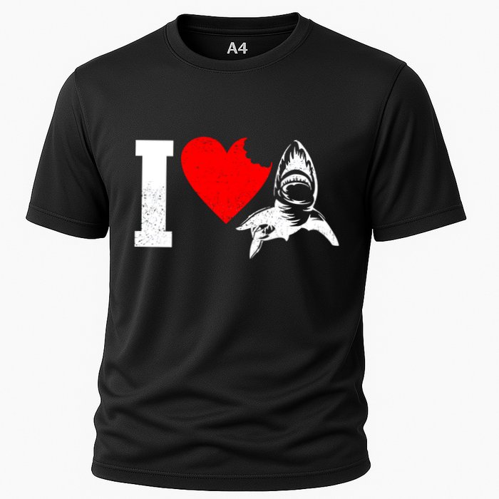 I Heart Sharks Cooling Performance Crew T-Shirt