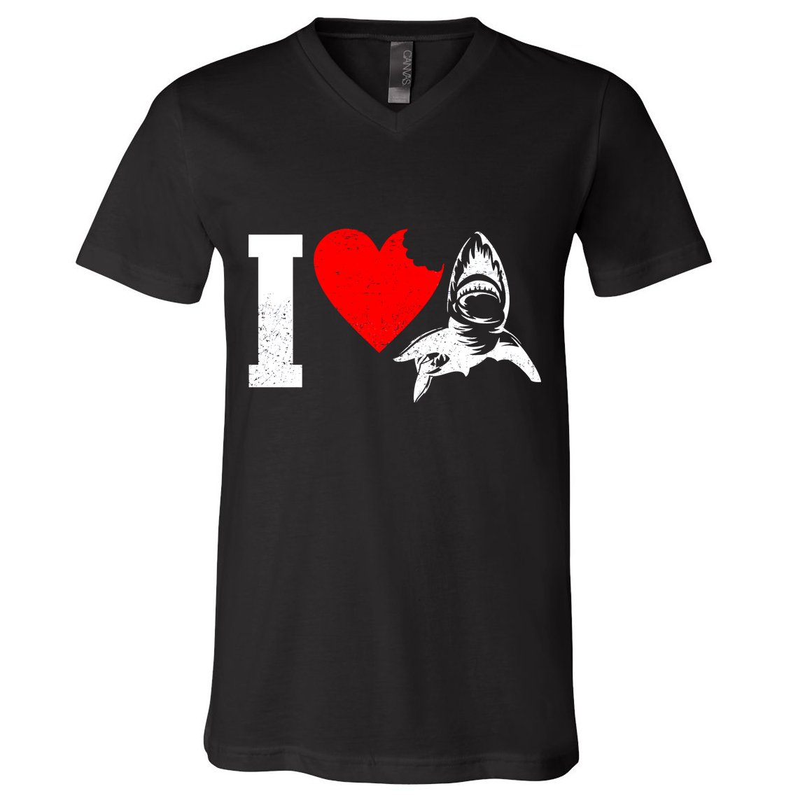 I Heart Sharks V-Neck T-Shirt