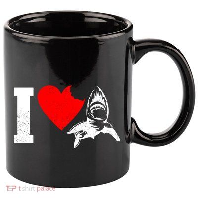 I Heart Sharks 11oz C Handle Ceramic Mug