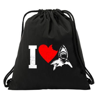 I Heart Sharks Drawstring Bag