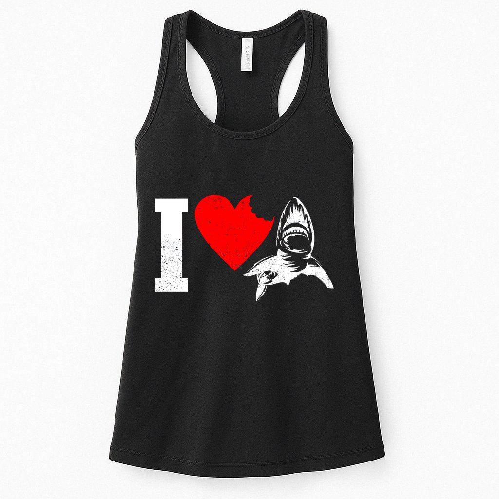 I Heart Sharks Womens Tank Top