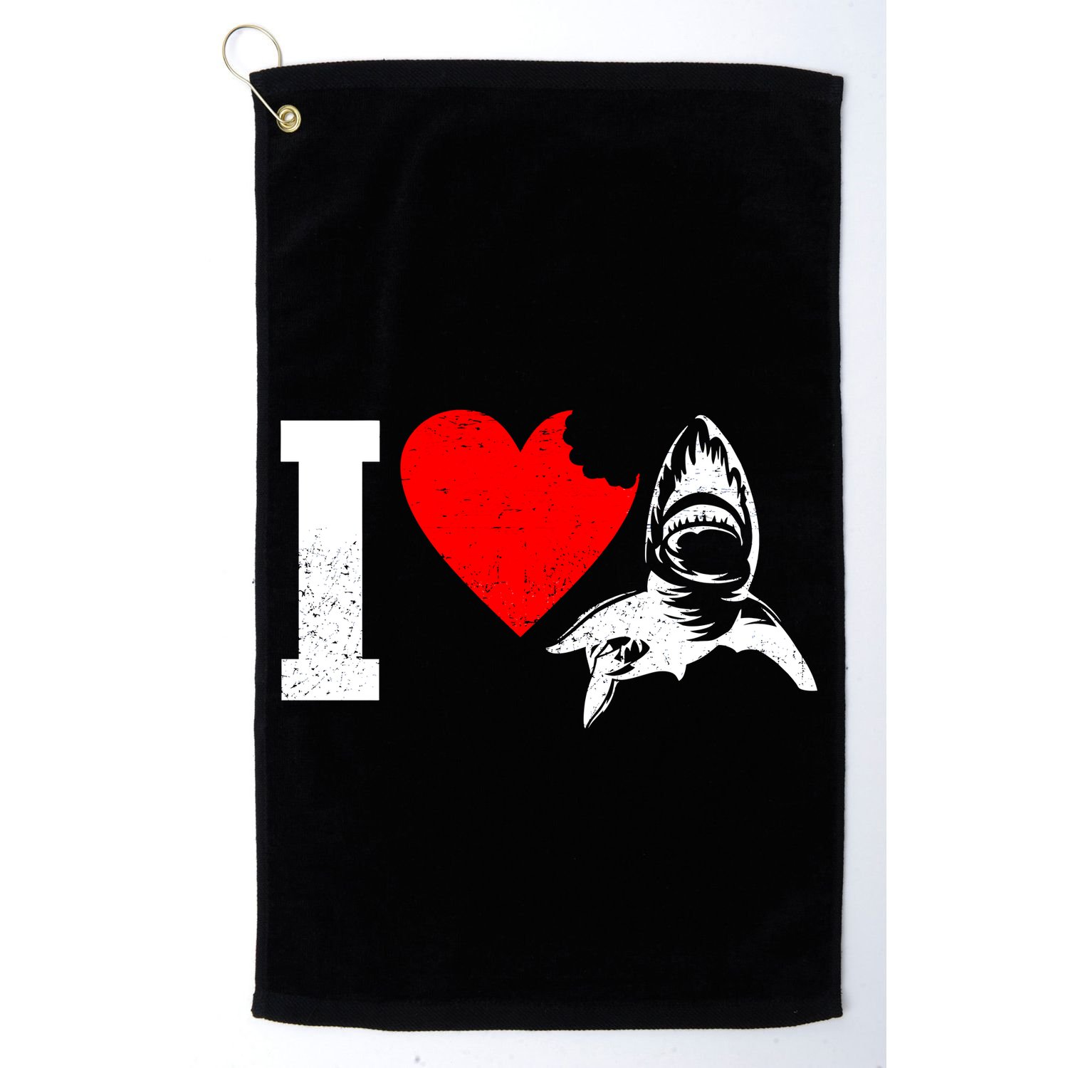 I Heart Sharks Golf Towel
