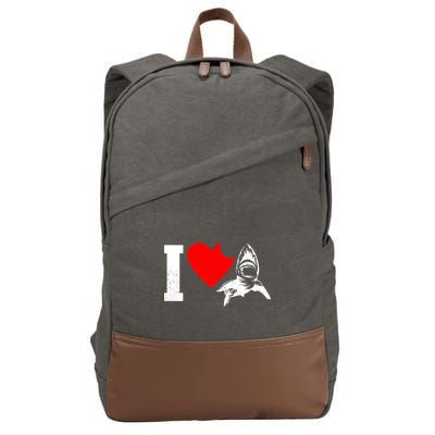I Heart Sharks Cotton Canvas Backpack