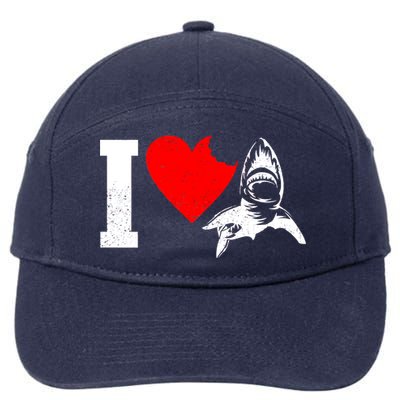 I Heart Sharks 7-Panel Snapback Hat