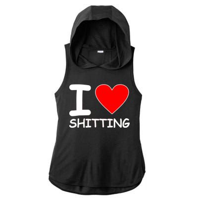 I Heart Shitting Poop Ladies PosiCharge Tri-Blend Wicking Draft Hoodie Tank