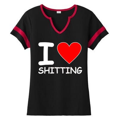 I Heart Shitting Poop Ladies Halftime Notch Neck Tee