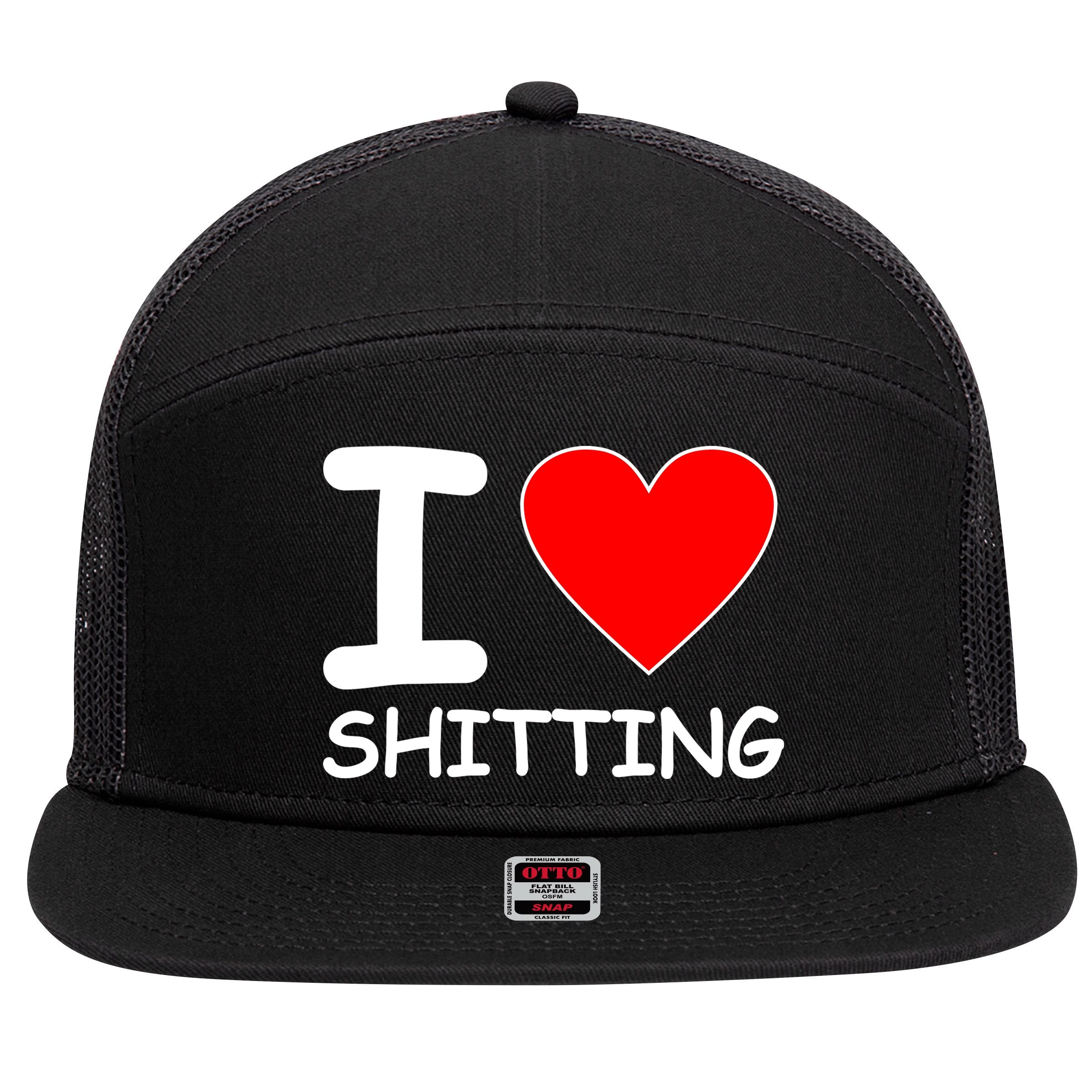 I Heart Shitting Poop 7 Panel Mesh Trucker Snapback Hat