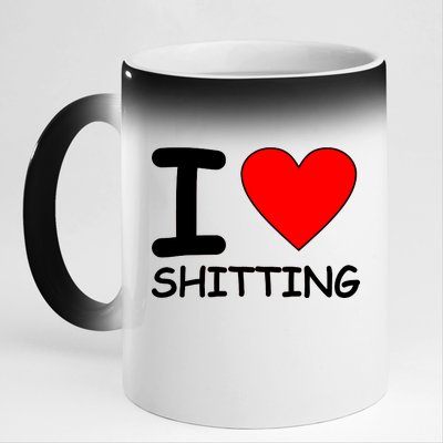 I Heart Shitting Poop 11oz Black Color Changing Mug