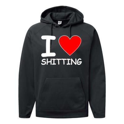 I Heart Shitting Poop Performance Fleece Hoodie