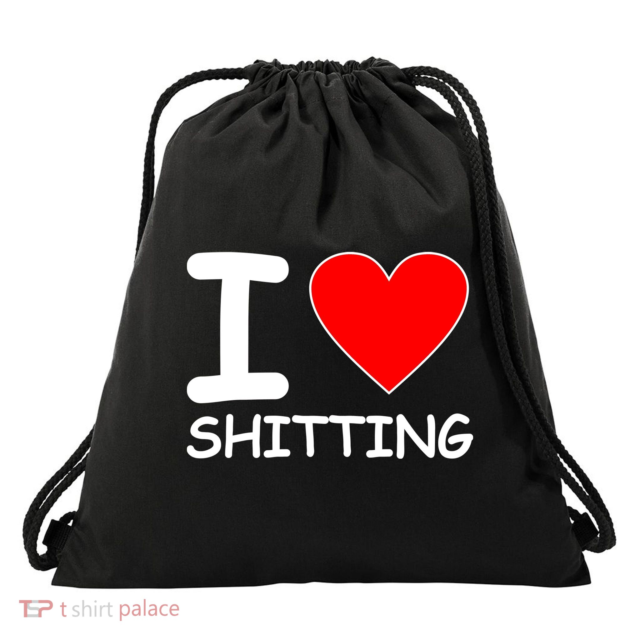 I Heart Shitting Poop Drawstring Bag