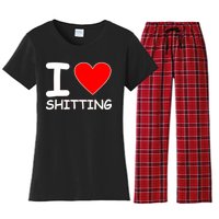 I Heart Shitting Poop Women's Flannel Pajama Set