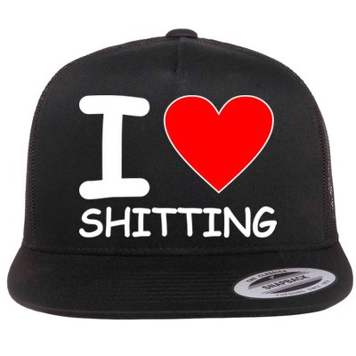 I Heart Shitting Poop Flat Bill Trucker Hat