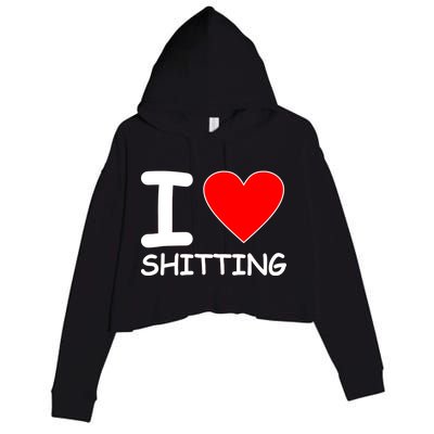 I Heart Shitting Poop Crop Fleece Hoodie