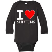 I Heart Shitting Poop Baby Long Sleeve Bodysuit