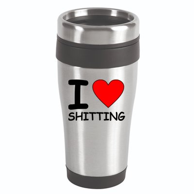 I Heart Shitting Poop 16oz Travel Tumbler
