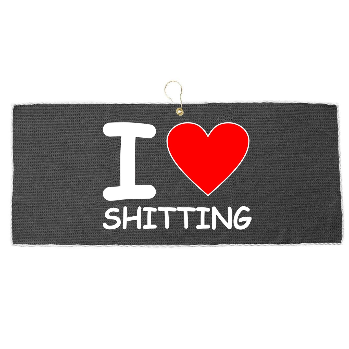 I Heart Shitting Poop Large Microfiber Waffle Golf Towel