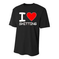 I Heart Shitting Poop Youth Performance Sprint T-Shirt