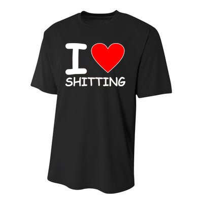 I Heart Shitting Poop Youth Performance Sprint T-Shirt