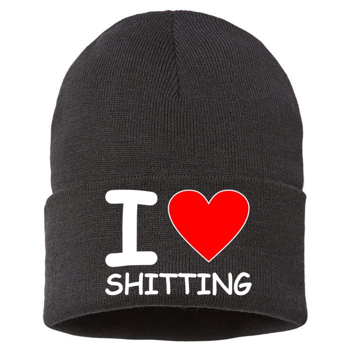 I Heart Shitting Poop Sustainable Knit Beanie