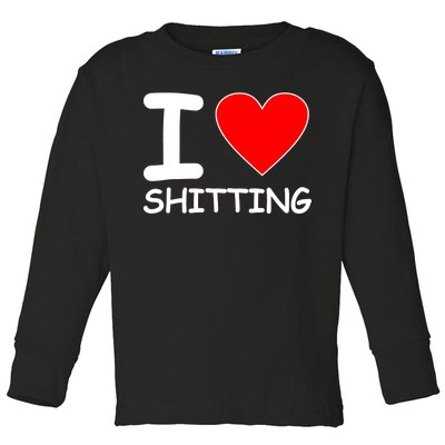 I Heart Shitting Poop Toddler Long Sleeve Shirt