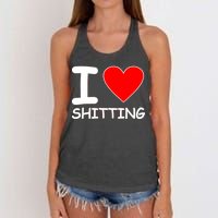 I Heart Shitting Poop Women's Knotted Racerback Tank