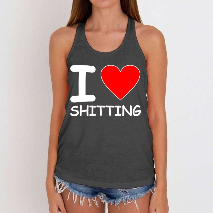 I Heart Shitting Poop Women's Knotted Racerback Tank