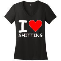 I Heart Shitting Poop Women's V-Neck T-Shirt