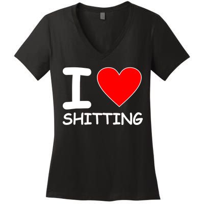 I Heart Shitting Poop Women's V-Neck T-Shirt