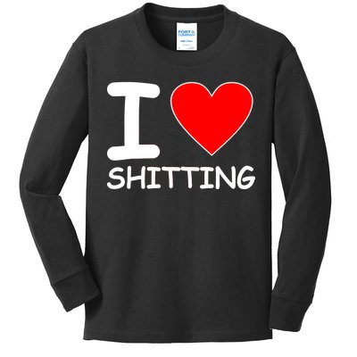 I Heart Shitting Poop Kids Long Sleeve Shirt