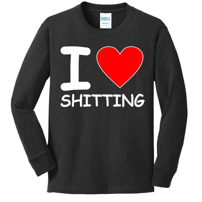 I Heart Shitting Poop Kids Long Sleeve Shirt