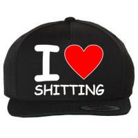 I Heart Shitting Poop Wool Snapback Cap