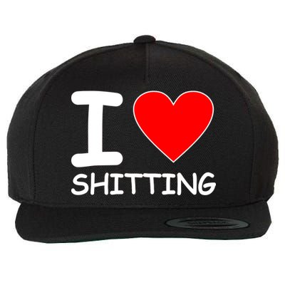 I Heart Shitting Poop Wool Snapback Cap