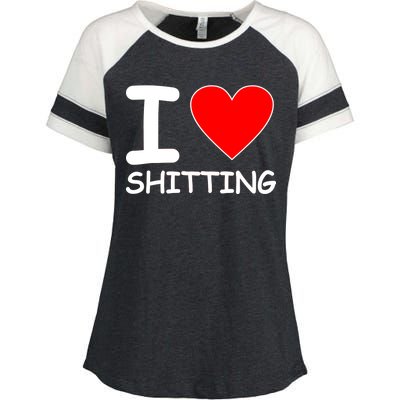 I Heart Shitting Poop Enza Ladies Jersey Colorblock Tee