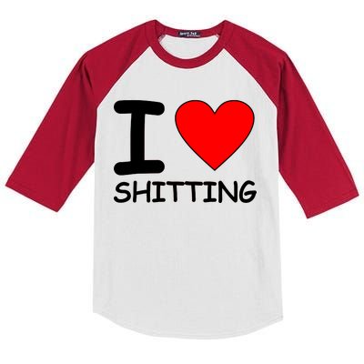 I Heart Shitting Poop Kids Colorblock Raglan Jersey