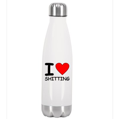 I Heart Shitting Poop Stainless Steel Insulated Water Bottle