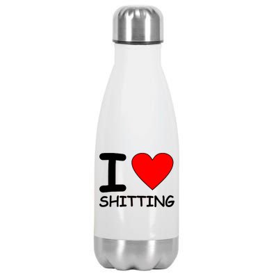 I Heart Shitting Poop Stainless Steel Insulated Water Bottle